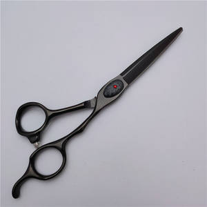 Tijeras de Peluquería Personalizables de 6 Pulgadas, Tijeras de Entresacar de Acero Inoxidable 440C para Diestros, Tijeras Planas con Acabado en Negro - Product Image 2