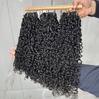 Extensions de cheveux humains bouclés Goodluck Pixie, 100% vierges non traités, qualité 15A, double trame, pour femmes noires
