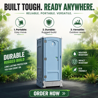 Toilettes portables de luxe en HDPE, nouveau design, pour chantier extérieur, très vendues, fabriquées en Chine