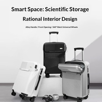 Valise à roulettes rigide multifonctionnelle unisexe de 20 pouces avec ouverture frontale, interface USB, étanche, serrure à combinaison