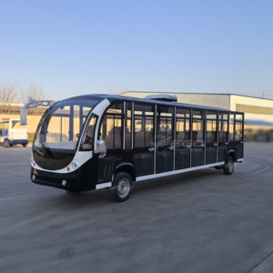 Autobús Eléctrico de Alta Calidad Estilo Vintage, Carro de Golf Eléctrico de 23 Asientos, Autobús Turístico Negro Grande con 23 Asientos - Product Image 4