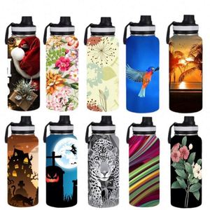 Custom logo 18oz 32oz 40oz Wide Mouth Gym Thermos <b>Flask</b> Stainless Steel Powder Coated Sports Insulated Water <b>Bottle</b> with Lids - Product Image 6