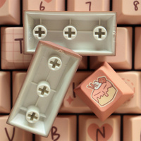 Cute Dessert Bunny PBT Keycaps | 129 Keys Cherry Profile | Dye-Sublimated Sweet Pastry Design for MX Mechanical Keyboards