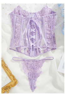 Summer Lace Fishbone Shapewear Embroidered Sexy Strapless Open Back See-through Strapless Tight <b>Women's</b> Sexy Lingerie - Product Image 6