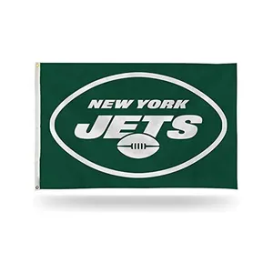 Promotional product 3*5 ft 100% polyester NFL team double-sided outdoor customized New York Jet flag