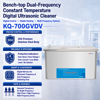 Nettoyeur à ultrasons industriel double fréquence KQ-700GVDV, numérique, 700W, cuve de nettoyage en acier inoxydable 304 pour outils de moteur et laboratoire