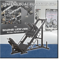 Presse à jambes double fonction 45 ° Entraîneur de force Hack Squat Fitness Multi-Function Gym Equipment Commercial Home Inverted Bench Rack