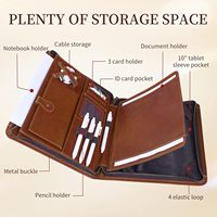 Porte-documents de conférence personnalisé en cuir véritable avec fermeture éclair, pochette pour tablette Pro Air 11 pouces