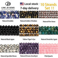 Perles de pierres précieuses naturelles en vrac, couleurs assorties, pierres mélangées, perles rondes, en vrac, entrepôt local, livraison rapide, vente en gros