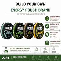 Pochettes d'énergie à la caféine portables pour la concentration au travail et en jeu |   Utilisation discrète |   Sans taches dentaires |   Usine de fabrication de marques privées
