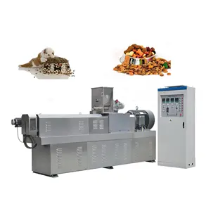 China supplier low investment animal feed making machine dry extruded dog food production line