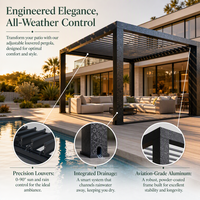 Systèmes de toiture à lamelles motorisées bioclimatiques écologiques, pergola en aluminium pour spa, terrasse extérieure, jardin, relaxation