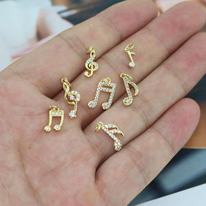 อุปกรณ์เครื่องประดับขนาดเล็กของ CZ8961ขนาดเล็กขนาดเล็กขนาดเล็ก18K ทอง CZ โน้ตดนตรีและโน๊ตเพลง CZ จังหวะเสน่ห์ดนตรี - Product Image 2