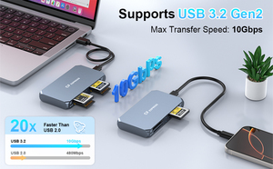 USB-C & USB-A 6-Trong-1 Loại B Kép Cfexpress Loại B/XQD + Kép SD4.0 Đầu Đọc Thẻ Với USB 3.2 (Gen 2) 10Gbps - Product Image 5