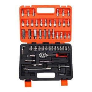 Juego <span class=keywords><strong>de</strong></span> Llaves <span class=keywords><strong>de</strong></span> Trinquete Multifunción <span class=keywords><strong>de</strong></span> Acero al Cromo Vanadio, Resistente al Agua y al Polvo, 53 Piezas, Kit <span class=keywords><strong>de</strong></span> Herramientas para Reparaciones Automotrices y del <span class=keywords><strong>Hogar</strong></span> - Product Image 1