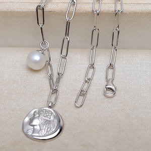 Conjunto de Cadena Cruzada de Plata S925, Collar Grueso 4806 con Colgante de Joyería Barroca para Hombre y Mujer - Product Image 3