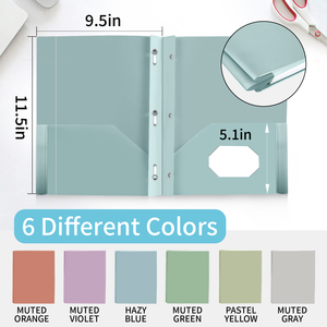 2 Pocket Multicolor <strong>Folders</strong> <strong>With</strong> 3 Prongs And Business Card Slot For School Office Home Business - Product Image 4