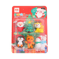 Gommes à effacer promotionnelles Soododo en forme d'animaux mignons pour l'arbre de Noël, jouets en caoutchouc pour enfants, vente en gros
