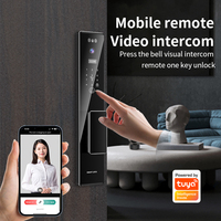 Interphone vidéo intelligent avec identification faciale 3D, serrure intelligente Tuya WiFi, alliage d'aluminium CNC, caméra sans clé avec empreintes digitales, noir, garantie de 2 ans