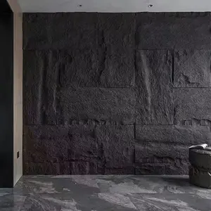 מכירה לוהטת יוקרה Pu פו מלאכותי אבן אחת פנל אחד קיר דקורטיבי קיר פנל פוליאוריטן רוק פורניר לוח