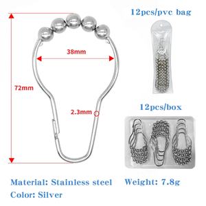 Anneaux de suspension pour rideaux de douche en métal, vente en gros d'usine EWANG - Product Image 3