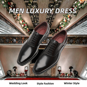 Chaussures habillées Oxford de luxe à lacets pour homme, grandes tailles, couleur unie, pour mariage, printemps, été, automne, hiver - Product Image 2