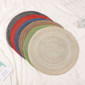 Venta al por mayor Individuales Para Comedor Azul Mantel Individual Redondo Trenzado Tejido Manteles Individuales Redondos Juego De Mesa Rond - Product Image 1