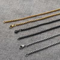 Vente en gros personnalisé plusieurs couleurs tailles en acier inoxydable collier boîte chaîne pour la mode pendentif collier faisant des accessoires de bricolage