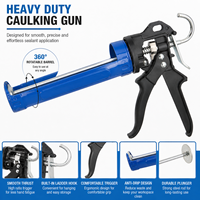 Pistola de calafateo tipo cartucho sin goteo para obra, dispensador de pegamento de alta fuerza con mango suave para trabajos de reparación, herramienta manual precisa