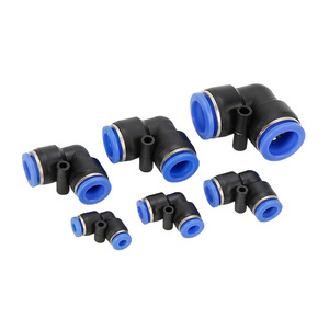 Conectores de Manguera de Aire de Plástico Tipo L, Conexión Rápida de 4, 6, 8, 10, 12, 14, 16 mm para Sistemas Neumáticos - Product Image 1