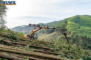 Grúa Telescópica XUVOL para Troncos Forestales con Mini Garra para Troncos, Maquinaria Forestal de 25M para Excavadora de 12T-15T, Garra Giratoria - Product Image 4