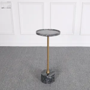 Nordic Minimalist Nordic Mesas De Centro Living Room Furniture Stainless Steel Side Drink Table Luxury Round Marble Coffee Table