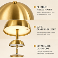 Lampe de centre de table moderne en métal et acrylique, à LED, sans fil, pour mariage, présentation de gâteaux, coin desserts, banquets et fêtes