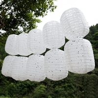 10 pièces lanternes en papier chinois, évider suspendus asie lampes en papier blanc japonais lanternes de 6 pouces pour anniversaire décor à la maison SD555