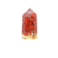 Ornements en pierre naturelle enveloppés de résine, prismes hexagonaux en gravier de cristal, artisanat pour la maison, décoration de bureau
