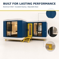 Maison capsule spatiale en aluminium en forme de T, maison modulaire à vendre, cabane de luxe préfabriquée pour hôtel de villégiature et camping