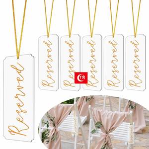 Custom Logo. Size Acrylic Wedding Party Sign Chair <b>Hanging</b> Hotel Restaurant Office Meeting <b>Seat</b> Reserved Sign - Product Image 2