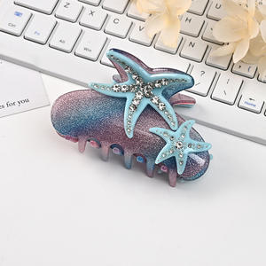 Fermaglio per Capelli Serie Oceano con Stella Marina e Strass, Cielo Stellato Subacqueo, Lusso Leggero, Fatto a Mano in PVC, Accessorio per Capelli da Donna Jinhua - Product Image 2