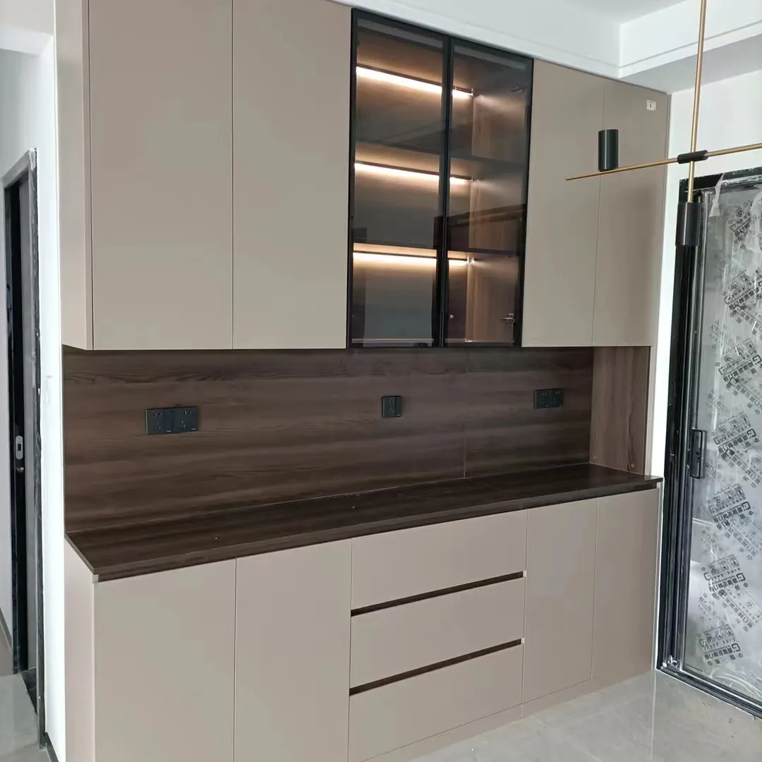Basit tasarım Modern ahşap yemek takımı ahşap kapılar oturma odası depolama dolabı moda yatak odası çekmeceli göğüs
