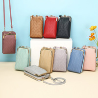 Vente chaude de style coréen couleur unie femmes sac à bandoulière pour téléphone portable sac à main multifonctionnel Portable
