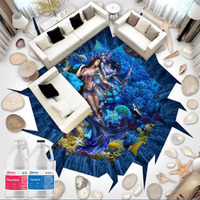Résine époxy cristalline pour moulage d'art 3D en vrac de 1 gallon pour sol avec papier peint stéréoscopique Monde océanique Sol