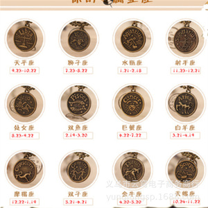 Colgante de Plata Antigua Tibetana con Doce Constelaciones para Joyería DIY, Collar, Pulsera, Abalorios y Accesorios - Product Image 4