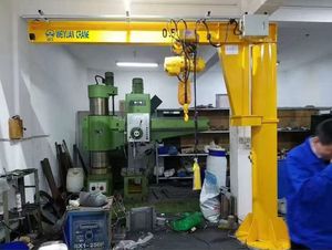 Gru a braccio cantilever 2026 1T 2T <span class=keywords><strong>3T</strong></span> con controllo remoto, rotazione motorizzata, paranco elettrico a catena, ruote e trasporto a batteria - Product Image 4