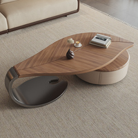 Meuble TV Moderne de Luxe Léger en Bois Massif 2025 et Table Basse Ardoise Combinée de Forme Spéciale pour Petits Espaces