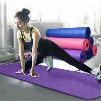Kaymaz NBR Egzersiz Matı 183x61cm Kalın Fitness Yoga Matı Taşıma Askılı Spor Salonu Pilates Ev Egzersizi İçin