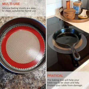 Tapis de cuisson rond en silicone antiadhésif, tapis de cuisson en silicone pour moule à gâteau, pour la cuisson de gâteaux, pizzas, tartes, pains, macarons - Product Image 6