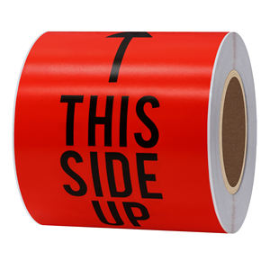 Hybsk 3 بوصة 5 بوصة هذا الجانب ملصقات تحذير للشحن والتعبئة-ملصق x لكل لفة - Product Image 2