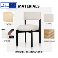 Chaise de Salle à Manger en Bois de Hêtre avec Dossier, Stock EU Disponible, 1 Chaise/Carton, Cadre en Bois Massif, Chaise de Restaurant en Bois