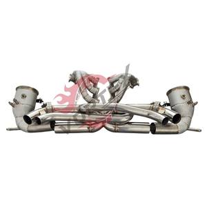 Échappement Catback VORTEX en acier inoxydable 304 à haut débit avec bouclier thermique et downpipe pour Porsche 992 2020-2025 - Product Image 3