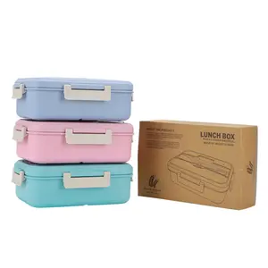 Eco-Friendly 2 <strong>Layer</strong> Food Container Bento Storage Microwavable Straw Wheat Fiber <strong>Lunch</strong> <strong>Box</strong> - Product Image 1